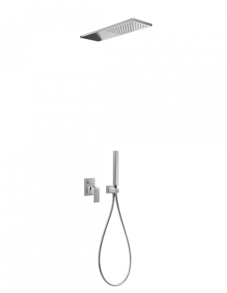 Potinkinis maišytuvas dušui CUADRO su kvadratine dušo galva 160x550 mm, su dušeliu - lazdele, su p.d.
