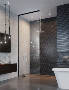 Radaway Modo XL Black nejudanti dušo sienelė