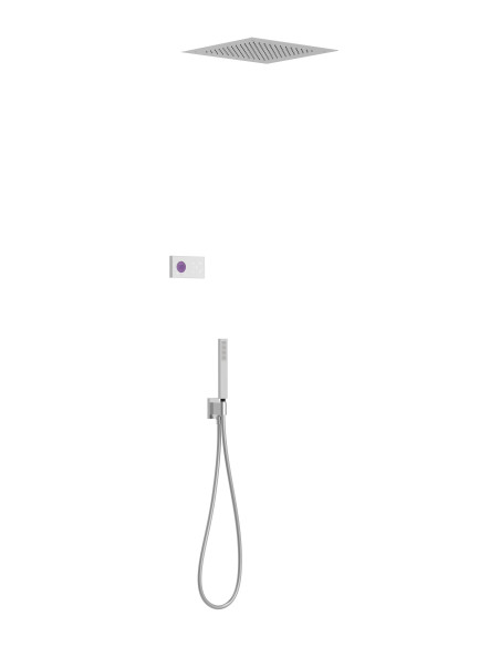 Potinkinė dušo sistema SHOWER TECHNOLOGY su sensoriniu valdymu, dušo galva iš lubų 380x380 mm ir rankiniu dušu