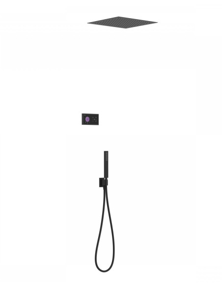 Potinkinė dušo sistema SHOWER TECHNOLOGY su sensoriniu valdymu, dušo galva iš lubų 380x380 mm ir rankiniu dušu