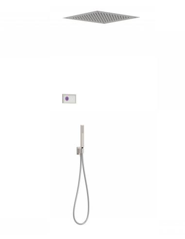Potinkinė dušo sistema SHOWER TECHNOLOGY su sensoriniu valdymu, dušo galva iš lubų 500x500 mm ir rankiniu dušu