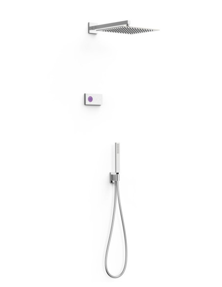 Potinkinė dušo sistema SHOWER TECHNOLOGY su sensoriniu valdymu, dušo galva iš sienos 300x300 mm ir rankiniu dušu