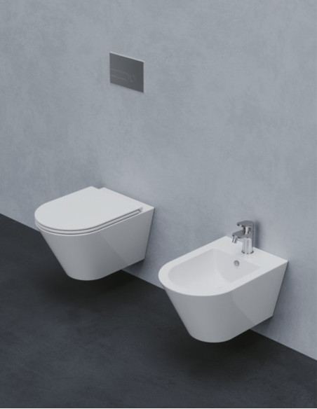 Pakabinamo WC komplektas - Tece 4in1 rėmas + unitazas Azzurra Forma EasyClean su SoftClose Quick Release dangčiu
