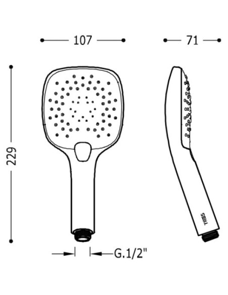 Dušo galvutė Tres Select 130 3Jet white/chrom 