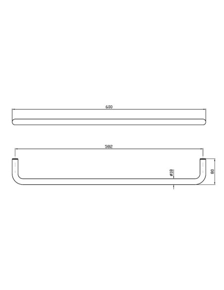 Zucchetti Closer rankšluosčių laikiklis 600mm