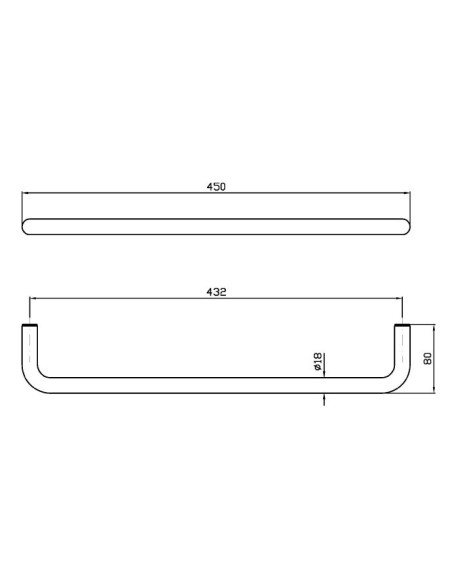 Zucchetti Closer rankšluosčių laikiklis 450mm