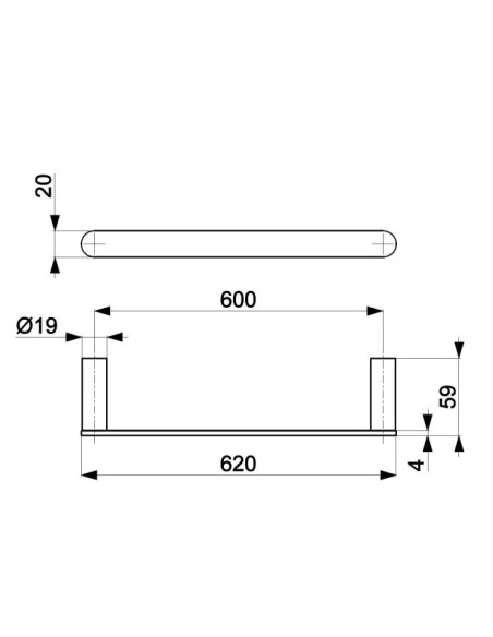 MOZA rankšluosčių laikiklis 600mm
