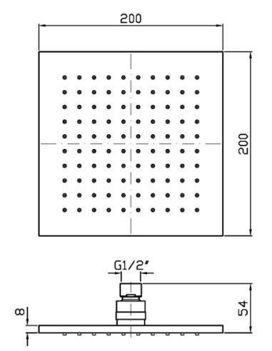 Zucchetti Him 200x200 potinkinė dušo galva