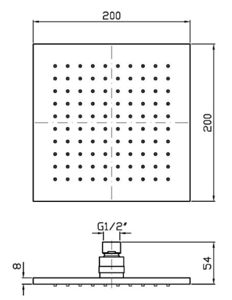 Zucchetti Him 200x200 potinkinė dušo galva