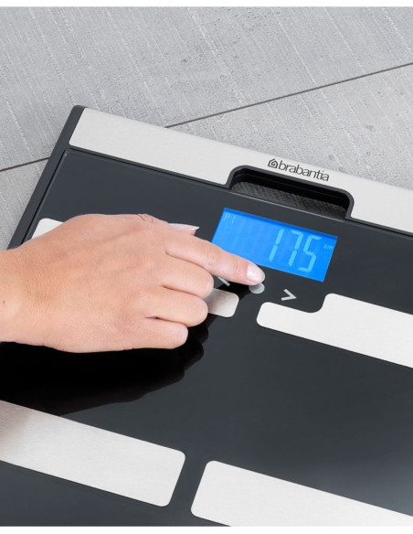 Brabantia Svarstyklės su integruota kūno masės analizės sistema ReNew - juoda