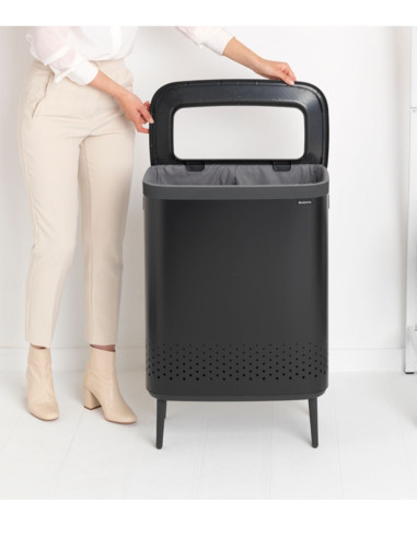 Brabantia Bo Skalbinių dėžė 2x45L - juoda matinė