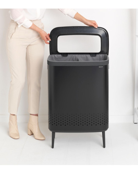 Brabantia Bo Skalbinių dėžė 2x45L - juoda matinė