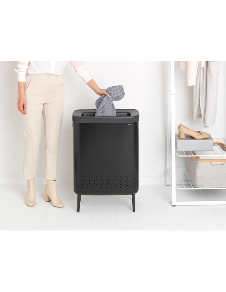 Brabantia Bo Skalbinių dėžė 2x45L - juoda matinė
