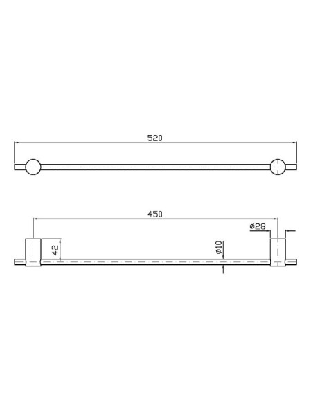 Zucchetti rankšluosčių laikiklis 450mm, nerūdijantis plienas