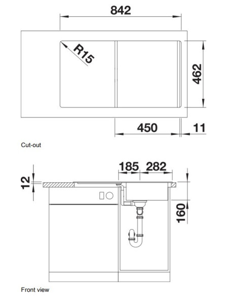 Blanco FLEX Pro 45 S nerūdijančio plieno plautuvė
