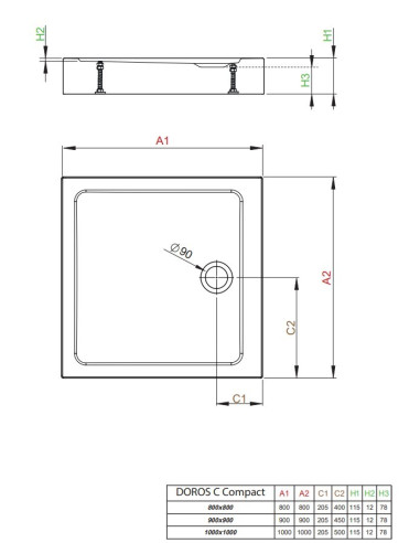 Radaway Doros C Compact dušo padėklas