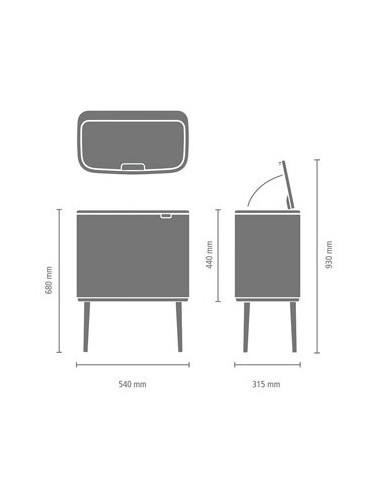 Brabantia Šiukšlių dėžė BO Touch...