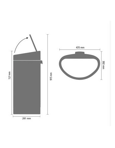 Brabantia Šiukšlių dėžė Touch 40L