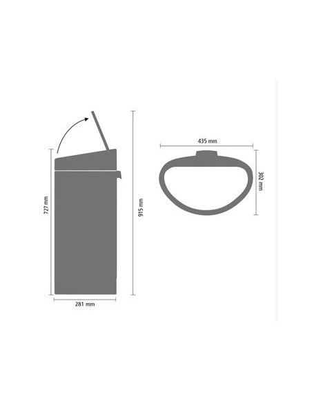 Brabantia Šiukšlių dėžė Touch 40L