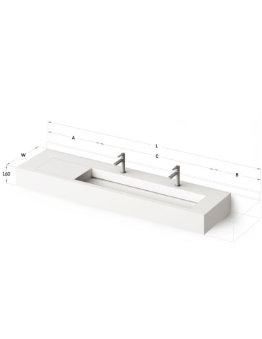 Nestandartinis praustuvas Flow Silkstone