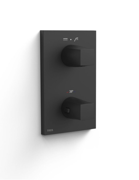 Termostatinis potinkinis dviejų krypčių maišytuvas, kvadratinis (be p.d.) THERM-BOX