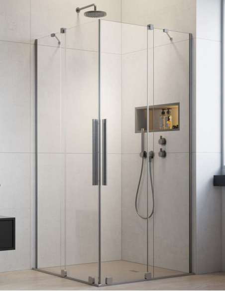 Radaway Furo Brushed Nickel KDD kampinė dušo kabina
