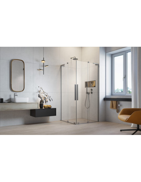 Radaway Furo SL Brushed Nickel KDD kampinė dušo kabina