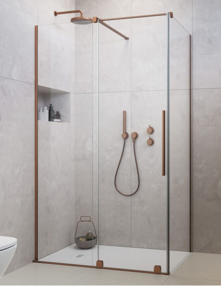Radaway Furo Brushed Copper KDJ kampinė dušo kabina