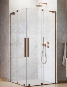 Radaway Furo SL Brushed Copper KDD kampinė dušo kabina