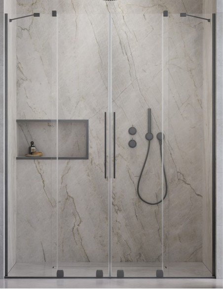 Radaway Furo Brushen GunMetal DWD dušo durys
