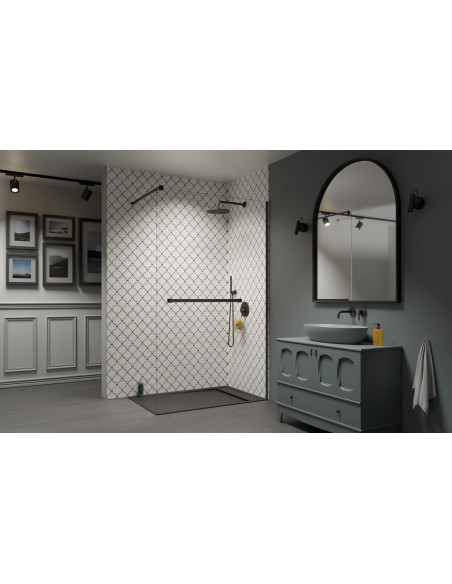 Radaway  Modo New Brushed GunMetal II nejudanti dušo sienelė su pakaba