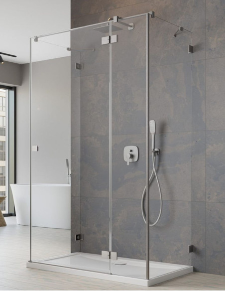 Radaway Essenza Pro Brushed Nickel KDJ+S kampinė dušo kabina