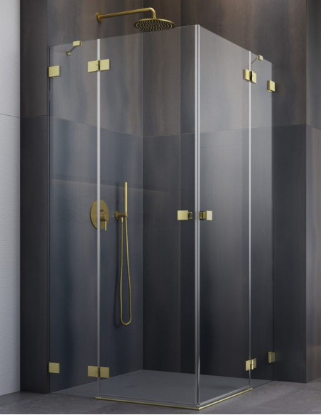 Kampinė dušo kabina Essenza Pro Brushed Gold KDD