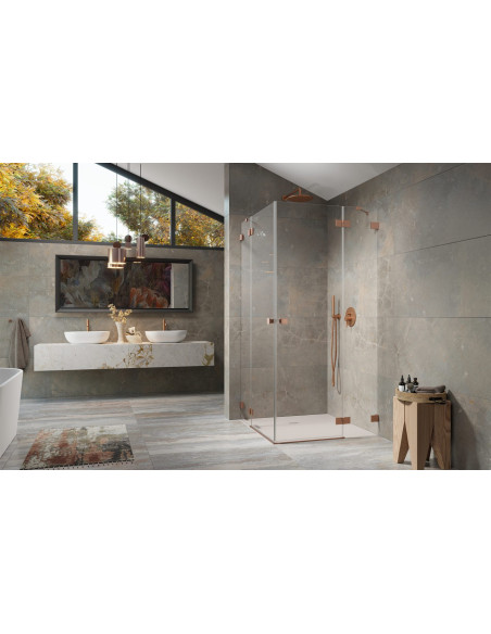 Kampinė dušo kabina Essenza Pro Brushed Copper KDD
