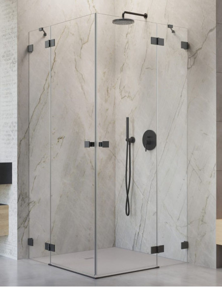 Kampinė dušo kabina Essenza Pro Brushed GunMetal KDD