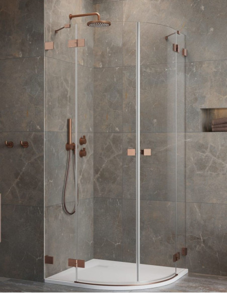 Pusapvalė dušo kabina Essenza Pro Brushed Copper PDD
