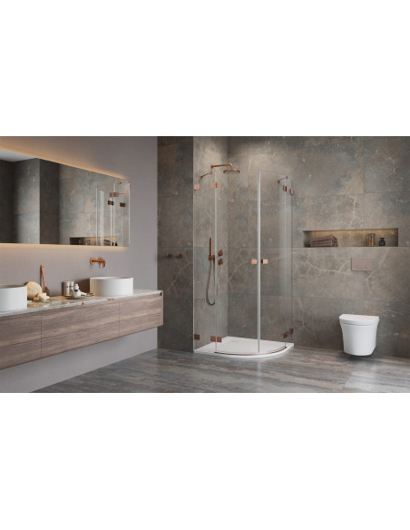Pusapvalė dušo kabina Essenza Pro Brushed Copper PDD