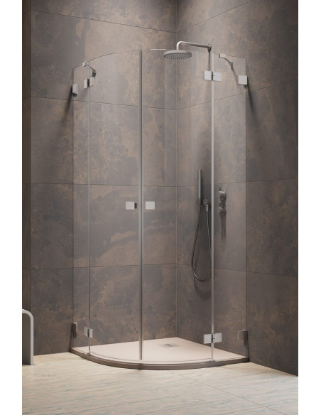 Pusapvalė dušo kabina Essenza Pro Brushed Nickel PDD