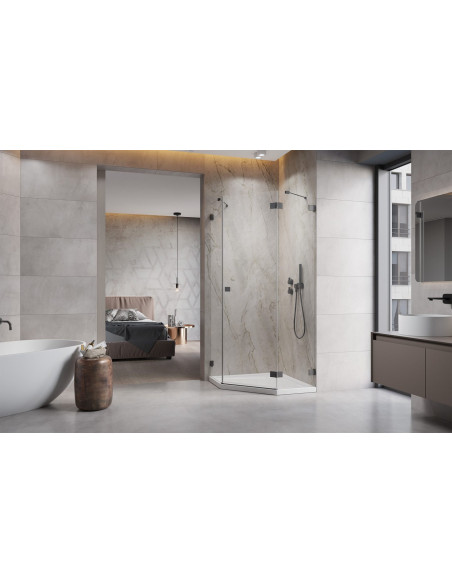 Penkiakampė dušo kabina Radaway Essenza Pro Brushed GunMetal PTJ