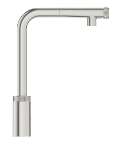 Plautuvės maišytuvas Grohe Minta Smartcontrol su ištraukiamu dušeliu, nerūdijantis plienas