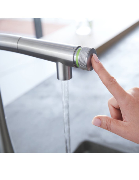Plautuvės maišytuvas Grohe Minta Smartcontrol su ištraukiamu dušeliu, nerūdijantis plienas