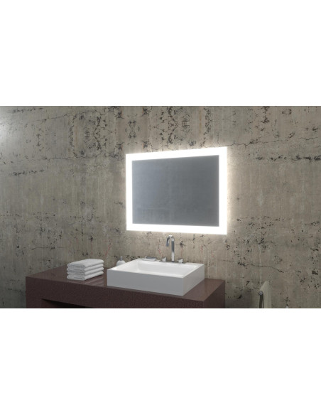 Keturkampis veidrodis WEGA su LED apšvietimu 1000x800
