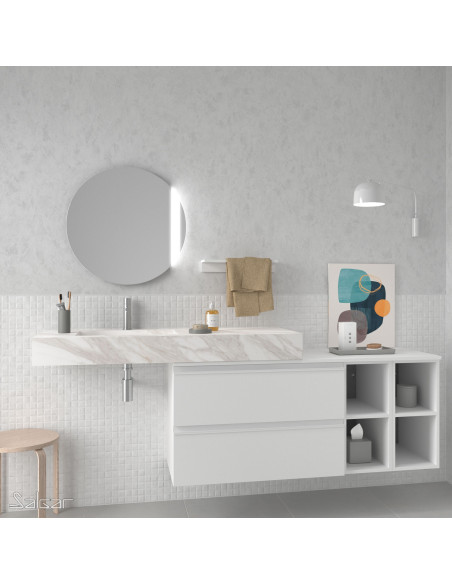Salgar COMPAKT praustuvas su stalviršiu WHITE MARBLE