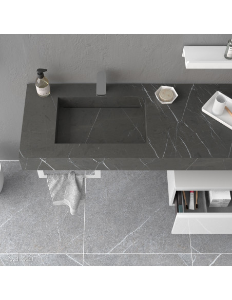 Salgar COMPAKT praustuvas su stalviršiu GREY STONE