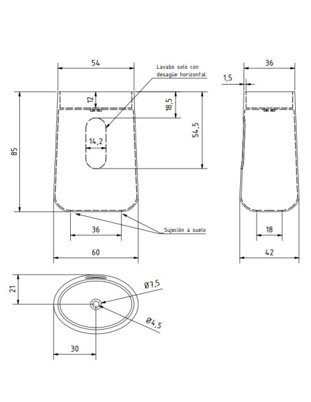 Grindinis praustuvas Elipse Freestanding  baltas matinis 540x360