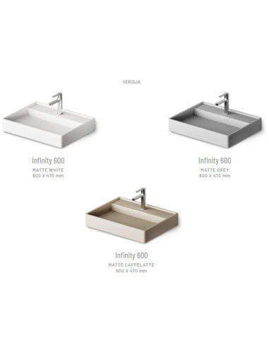 PAA INFINITY 600 SilkStone praustuvas 600×470x95