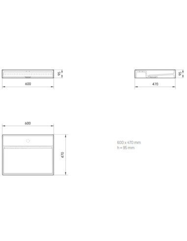 PAA INFINITY 600 SilkStone praustuvas 600×470x95