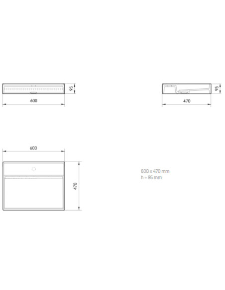 PAA INFINITY 600 SilkStone praustuvas 600×470x95