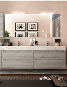 Salgar COMPAKT dvygubas praustuvas su stalviršiu WHITE MARBLE