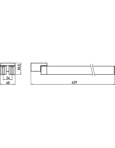 Pasukamas rankšluosčių laikiklis - dvigubas Emco Loft 437 mm, juodas